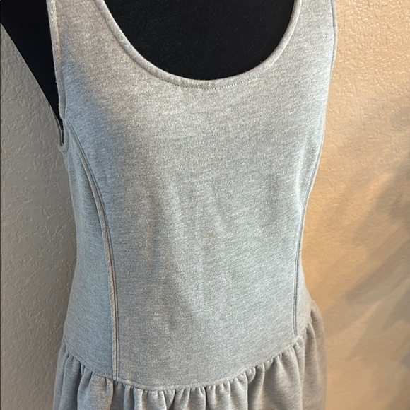 Addison Jersey Drop Waist Grey Low Back Mini Dress - Picture 3 of 9